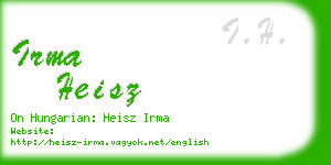 irma heisz business card